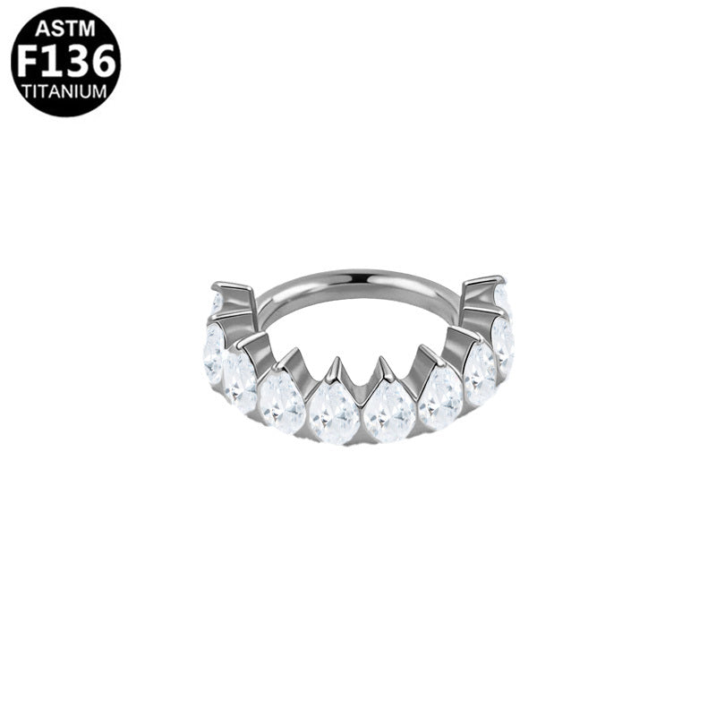 ASTM F136 Titanium 16G Segment Clicker CZ Hypoallergenic Implant Grade Piercing Jewelry