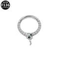 ASTM F136 Titanium 16G Segment Clicker Clear&Green CZ Hypoallergenic Piercing Jewelry