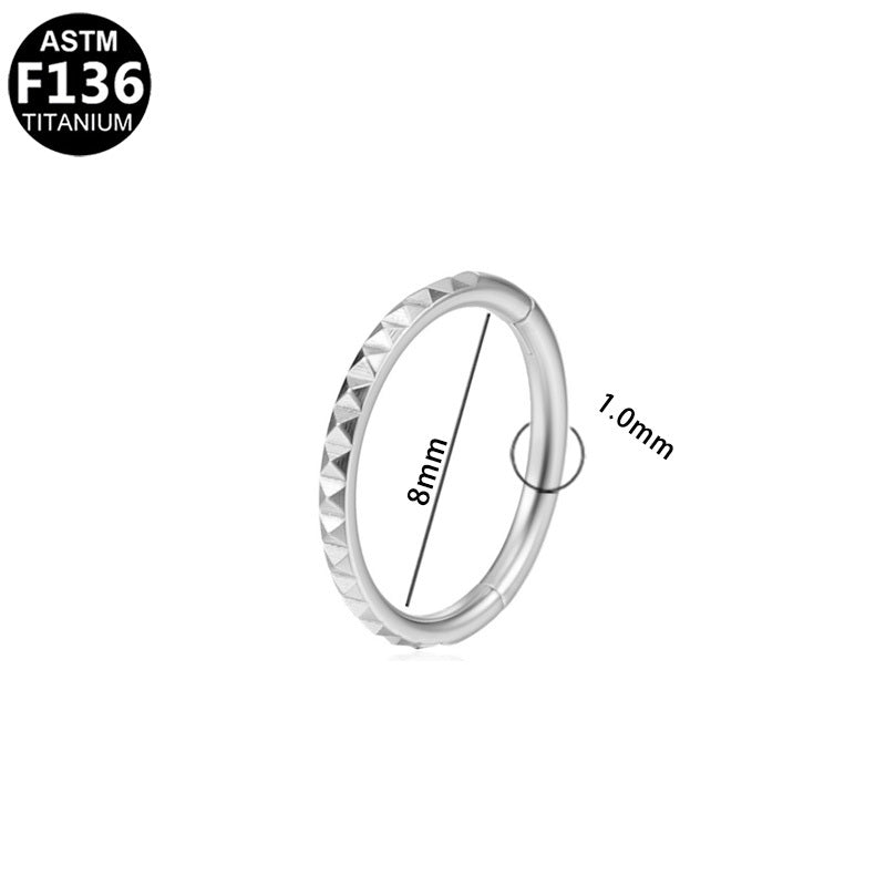 ASTM F136 Titanium 18G Pyramid Stud Segment Clicker Hypoallergenic Piercing Jewelry