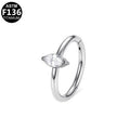 ASTM F136 Titanium 18G Marquise CZ Segment Clicker CZ Hypoallergenic Piercing Jewelry