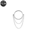 ASTM F136 Titanium 18G Double Chains Segment Clicker Hypoallergenic Piercing Jewelry