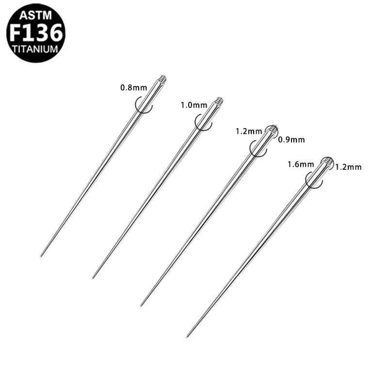 ASTM F136 Titanium 16G Uncture Guiding Needle for Internal Thread Hypoallergenic Piercing Jewelry