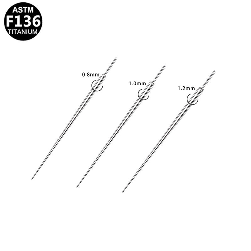 ASTM F136 Titanium Uncture Guiding Needle For Threadless Hypoallergenic Piercing Jewelry