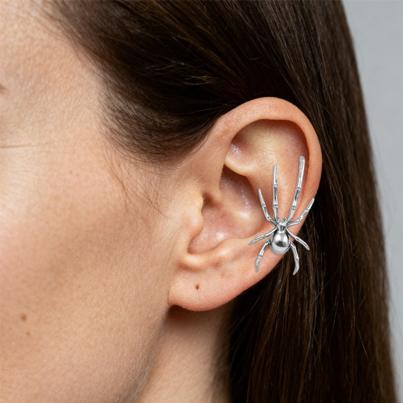 ASTM F136 Titanium Gothic Spider Ear Studs Hypoallergenic Piercing Jewelry