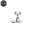 ASTM F136 Titanium 14G Internal Thread Dermal Anchor CZ Hypoallergenic Piercing Jewelry