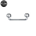ASTM F136 Titanium 14G Curved Surface Barbell Internal Thread Dermal Anchor CZ Hypoallergenic Piercing Jewelry
