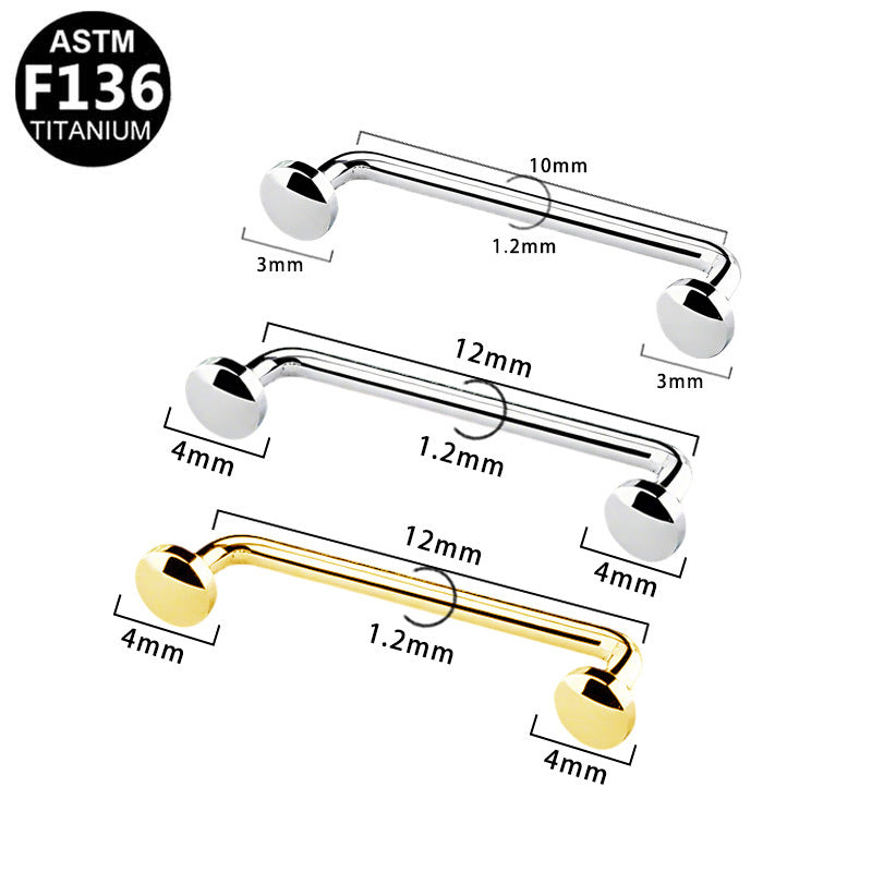 ASTM F136 Titanium 16G Flat Top Internal Thread Dermal Anchor Hypoallergenic Piercing Jewelry