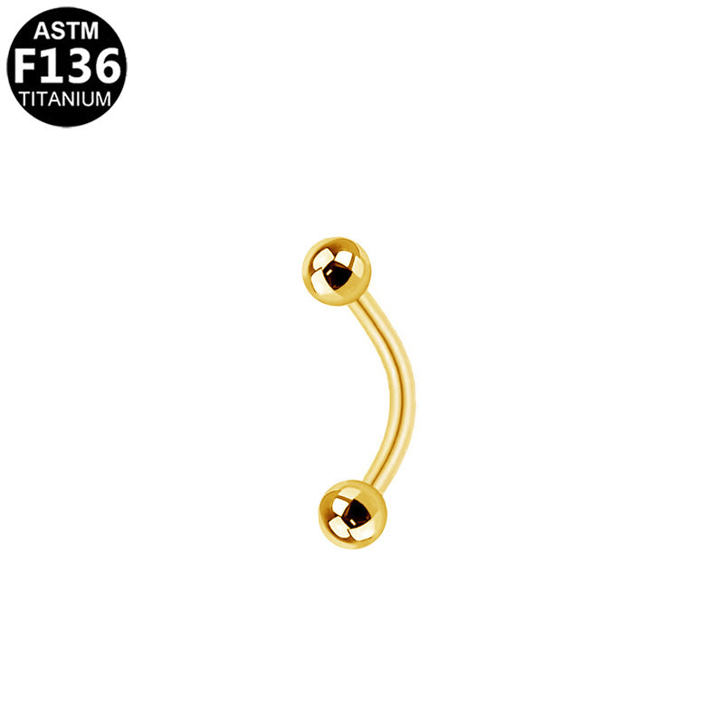 ASTM F136 Titanium 14G16G Basic Internal Thread Eyebrow Ring Hypoallergenic Piercing Jewelry