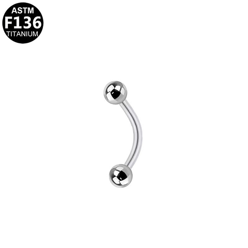 ASTM F136 Titanium 14G16G Basic Internal Thread Eyebrow Ring Hypoallergenic Piercing Jewelry
