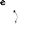 ASTM F136 Titanium 14G16G Basic Internal Thread Eyebrow Ring Hypoallergenic Piercing Jewelry
