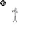 ASTM F136 Titanium 16G Triple CZ Internal Thread Eyebrow Ring Hypoallergenic Piercing Jewelry