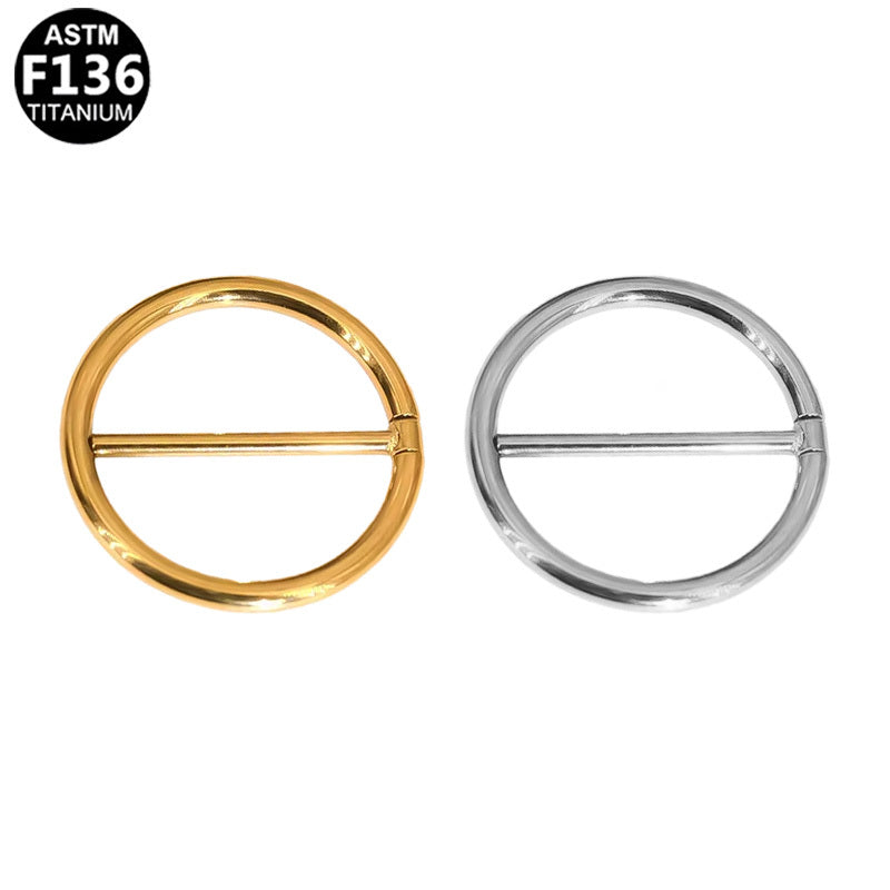ASTM F136 Titanium 14G Minimalist Circle Nipple Ring Hypoallergenic Piercing Jewelry