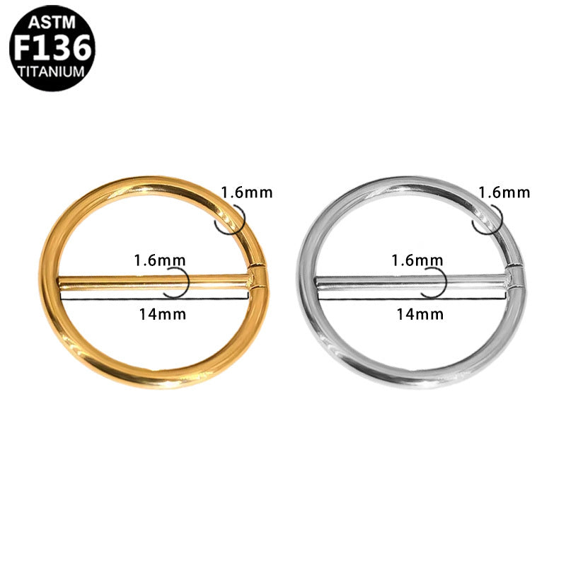 ASTM F136 Titanium 14G Minimalist Circle Nipple Ring Hypoallergenic Piercing Jewelry
