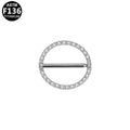 ASTM F136 Titanium 14G Minimalist Circle Nipple Ring CZ Hypoallergenic Piercing Jewelry