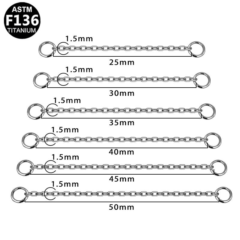 ASTM F136 Titanium Chain Hypoallergenic Titanium Piercing Jewelry