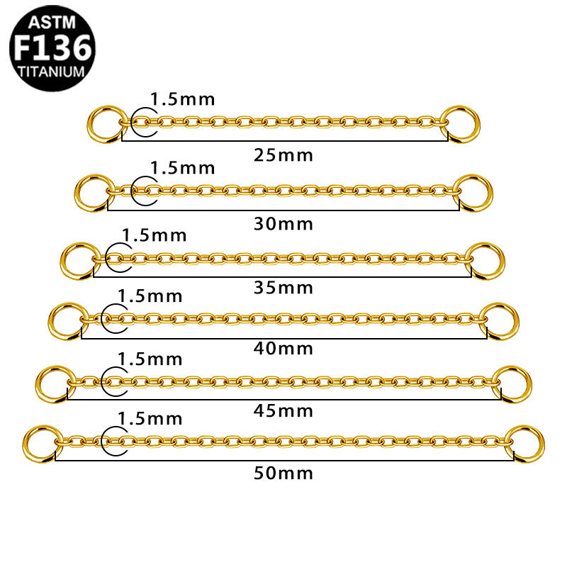 ASTM F136 Titanium Chain Hypoallergenic Titanium Piercing Jewelry
