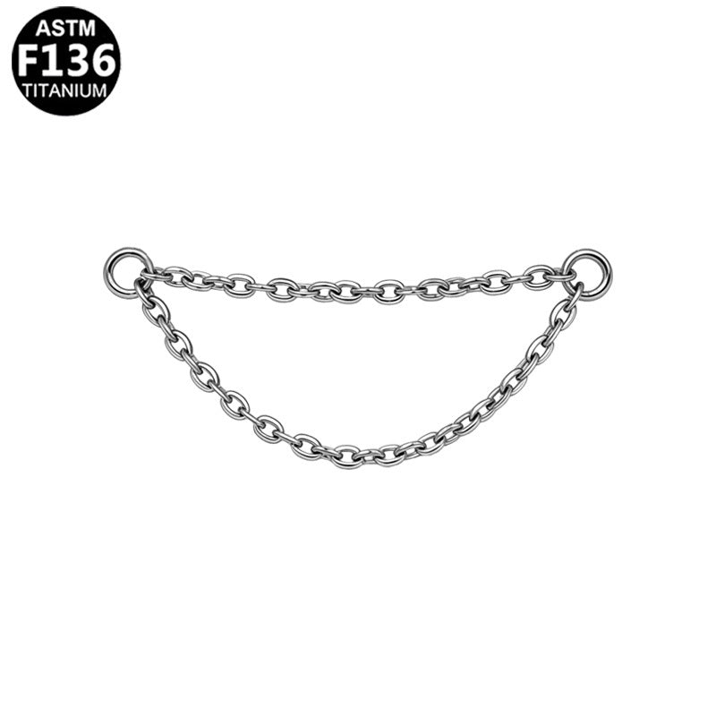 ASTM F136 Titanium Double Chain Hypoallergenic Implant Grade Titanium Piercing Jewelry