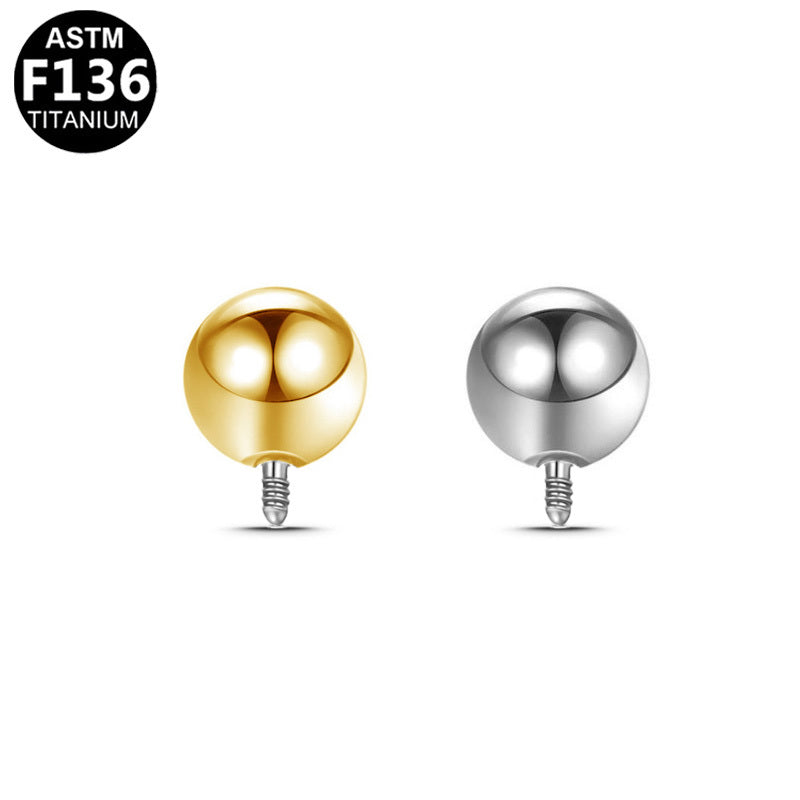 ASTM F136 Titanium Top Part Internal Threaded Ball Hypoallergenic Piercing Jewelry