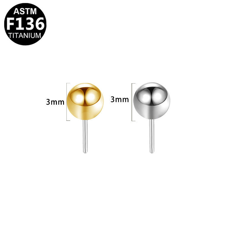 ASTM F136 Titanium Threadless Ball Top Part Hypoallergenic Piercing Jewelry