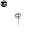 ASTM F136 Titanium Threadless Ball Top Part Hypoallergenic Piercing Jewelry
