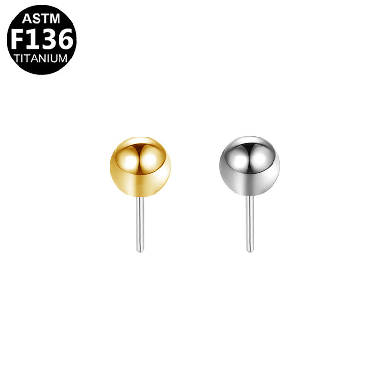 ASTM F136 Titanium Threadless Ball Top Part Hypoallergenic Piercing Jewelry