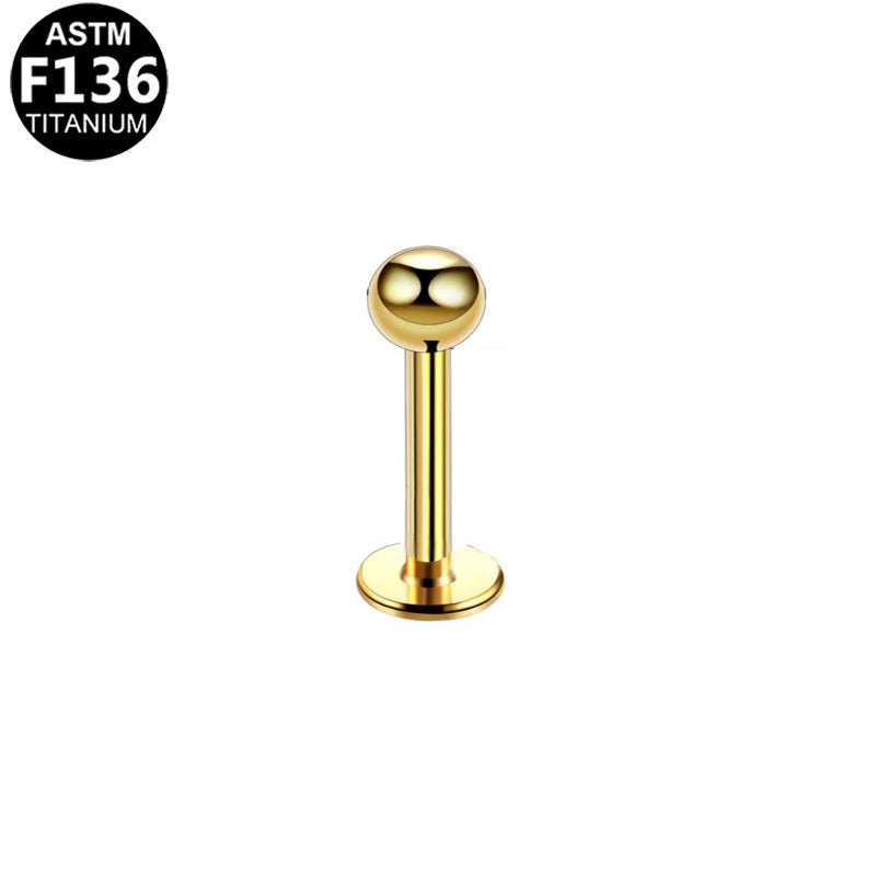 ASTM F136 Titanium 14G 16G External Thread Flat Back Stud Hypoallergenic Piercing Jewelry