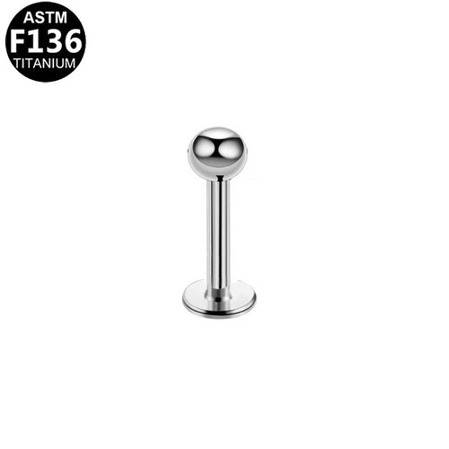 ASTM F136 Titanium 14G 16G External Thread Flat Back Stud Hypoallergenic Piercing Jewelry