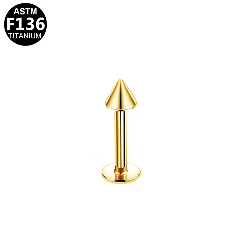 ASTM F136 Titanium 16G Cone Top External Thread Flat Back Stud Hypoallergenic Piercing Jewelry