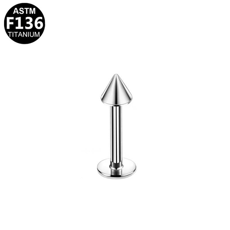 ASTM F136 Titanium 16G Cone Top External Thread Flat Back Stud Hypoallergenic Piercing Jewelry