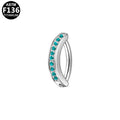 ASTM F136 Titanium 14G Turquoise Belly Button Clicker Implant Grade Piercing Jewelry for Women