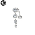 ASTM F136 Titanium 14G CZ Internal Thread Belly Button Ring Pave Bridge Shield Implant Grade Piercing Jewelry