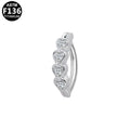 ASTM F136 Titanium 14G Heart Pave CZ Belly Button Clicker Finish Curved Shield Romantic Piercing Jewelry