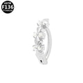 ASTM F136 Titanium 14G Bow Rhombus Pave CZ Belly Button Clicker Implant Grade Piercing Jewelry