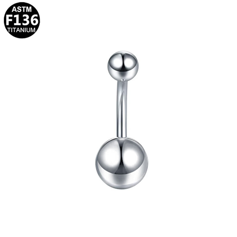 ASTM F136 Titanium High-Polish Ball Internal Thread Belly Button Ring Gold PVD Minimalist Implant Grade Body Jewelry