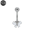 ASTM F136 Titanium 14G Petite Butterfly Internal Thread Belly Button Ring CZ Implant Grade Body Piercing Jewelry