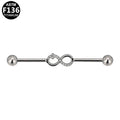 ASTM F136 Titanium 14G Infinity Industrial Barbell Partial Pave CZ Scaffold Earring Hypoallergenic Implant Grade Jewelry