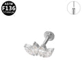 ASTM F136 Titanium 16G Marquise CZ Threadless Labret Hypoallergenic Piercing Jewelry