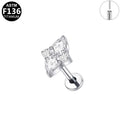 ASTM F136 Titanium 16G Marquise & Round Floral Threadless Labret Hypoallergenic Piercing Jewelry