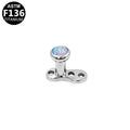 ASTM F136 Titanium 14G16G Opal Internal Thread Dermal Anchor Microdermal Professional Hypoallergenic Implant Grade Body Piercing Jewelry