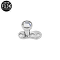 ASTM F136 Titanium 14G CZ Internal Thread Dermal Anchor Microdermal Professional Hypoallergenic Implant Grade Body Piercing Jewelry