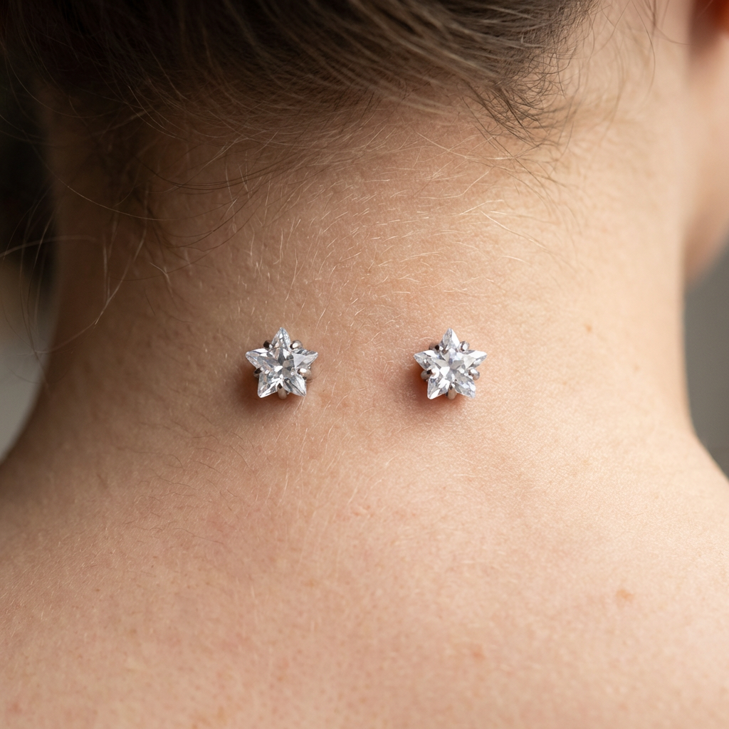 ASTM F136 Titanium 16G Star-Cut CZ InternalThread Dermal Anchor Hypoallergenic Implant Grade Body Piercing Jewelry