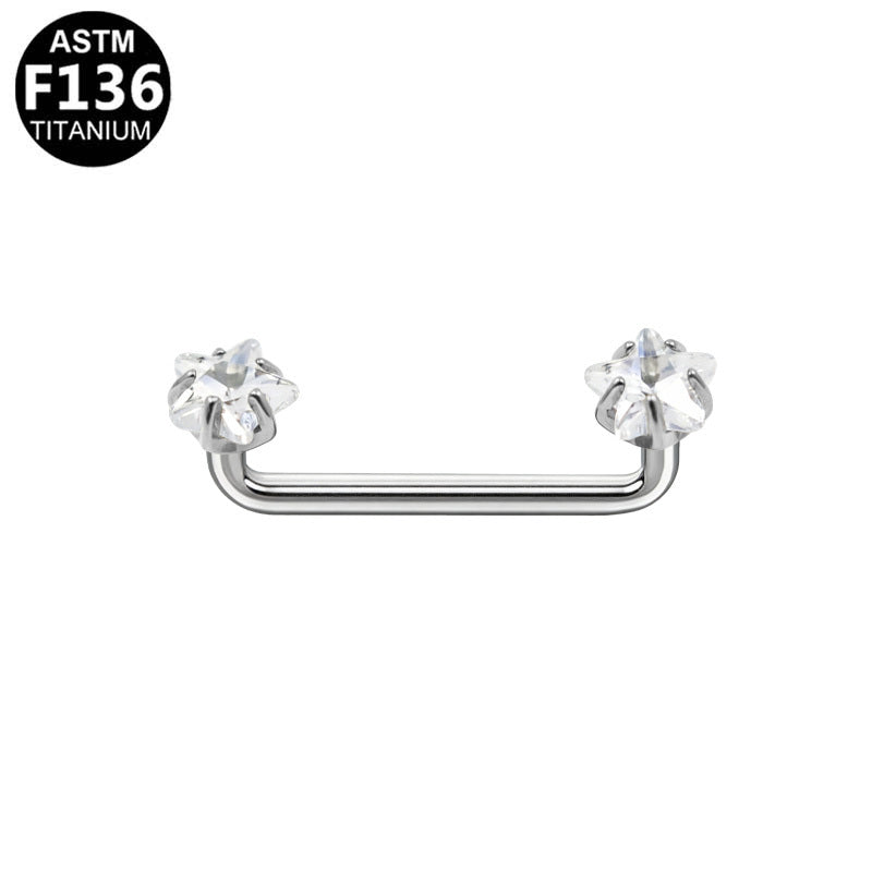 ASTM F136 Titanium 16G Star-Cut CZ InternalThread Dermal Anchor Hypoallergenic Implant Grade Body Piercing Jewelry