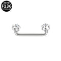 ASTM F136 Titanium 16G Star-Cut CZ InternalThread Dermal Anchor Hypoallergenic Implant Grade Body Piercing Jewelry
