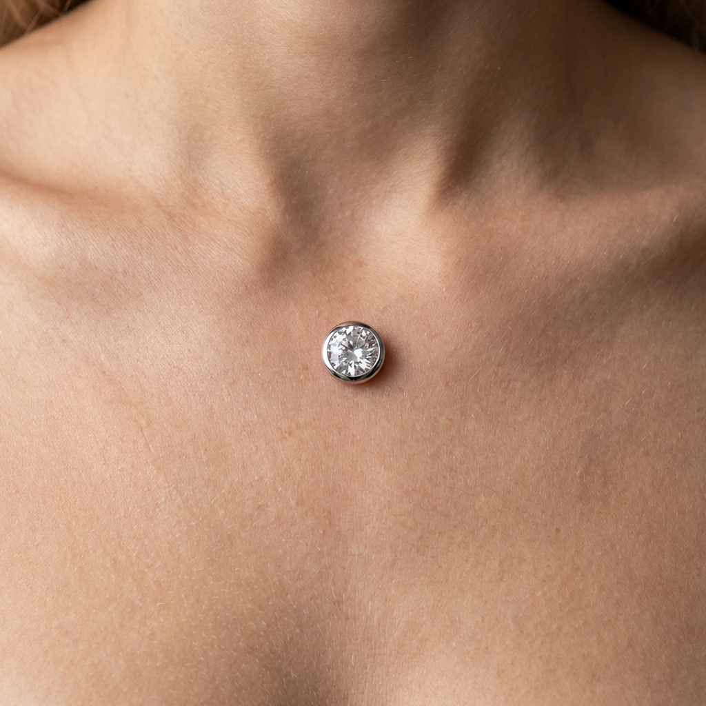 ASTM F136 Titanium 14G Clear CZ Internal Thread Dermal Anchor Hypoallergenic Impalnt Gread Body Piercing Jewelry