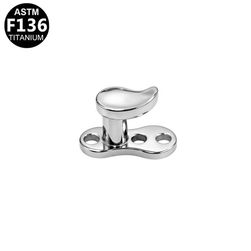 ASTM F136 Titanium 14G Teardrop Internal Thread Dermal Anchor Hypoallergenic Implant Grade Body Piercing Jewelry