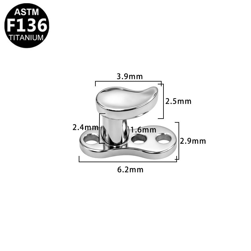 ASTM F136 Titanium 14G Teardrop Internal Thread Dermal Anchor Hypoallergenic Implant Grade Body Piercing Jewelry