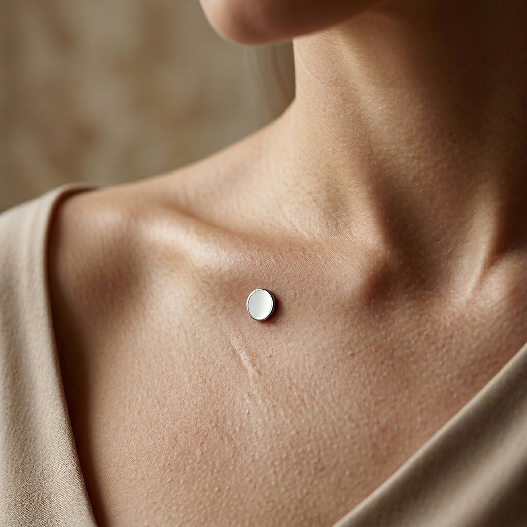 ASTM F136 Titanium 14G Minimalist Flat Disk Internal Thread Dermal Anchor High-Polish Silver Hypoallergenic Piercing Jewelry