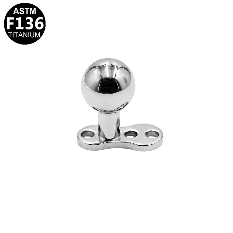 ASTM F136 Titanium 14G Essential Ball Internal Thread Dermal Anchor Hypoallergenic Implant Grade Piercing Jewelry