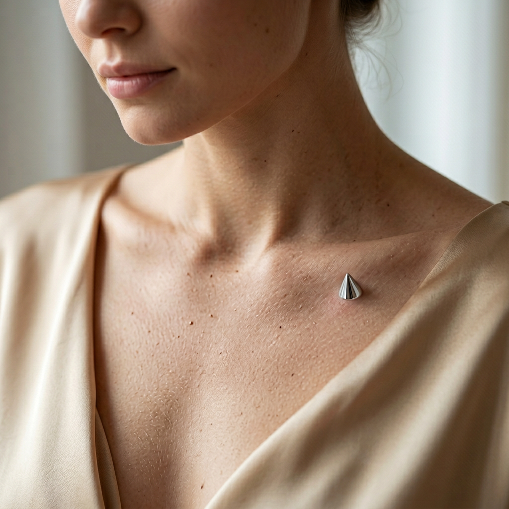 ASTM F136 Titanium 14G Spike Internal Thread Dermal Anchor High-Polish Silver Cone Hypoallergenic Piercing Jewelry