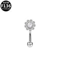 ASTM F136 Titanium 16G Flower Internal Thread Eyebrow Ring Professional Hypoallergenic Piercing Jewelry